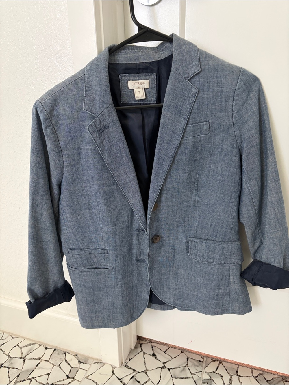 J. Crew Light Blue Chambray Blazer